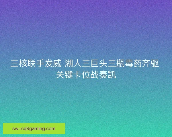三核联手发威 湖人三巨头三瓶毒药齐驱 关键卡位战奏凯